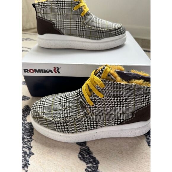 New Romika Josef Seibel EU39 US 8 5-9 Helsinki Boots Comfort Shoes Sherpa Plaid - Picture 7 of 8